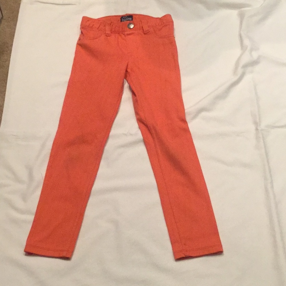 Orange denim jeans